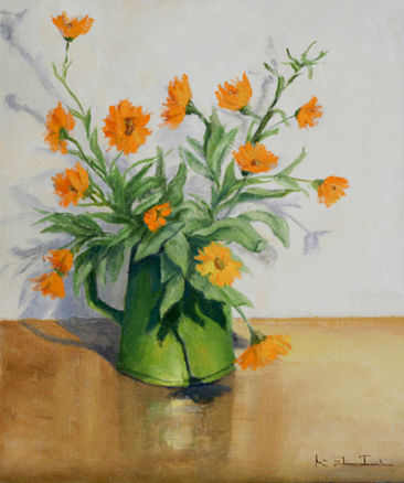 CALENDULAS SILVESTRES Oil Canvas Floral Painting