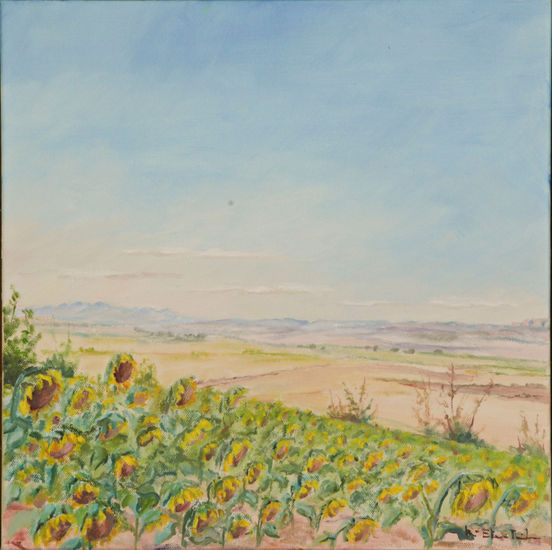 GIRASOLES Óleo Lienzo Paisaje