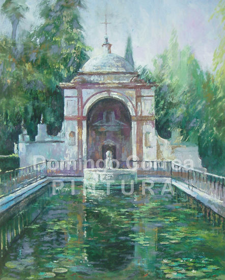 Fuente del leon, Alcázar de Sevilla Oil Canvas Landscaping