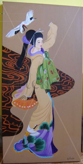 geisha 1 Oil Canvas Figure Painting