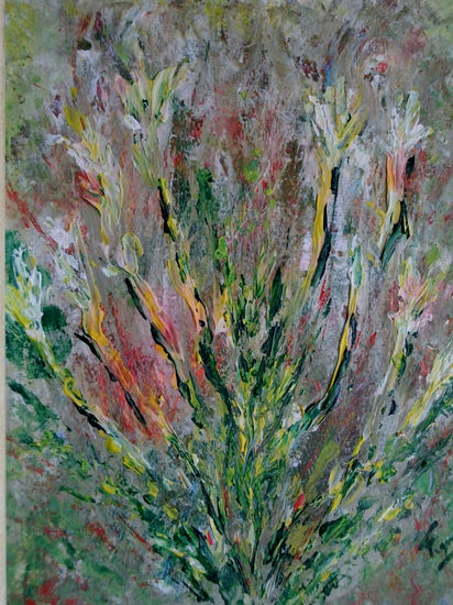 UN EXTRAÑO  CACTUS Mixed media Card Floral Painting