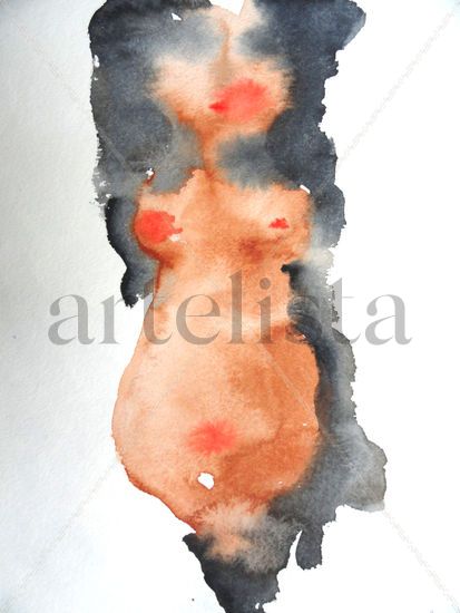 Mujer Acuarela Papel Figura