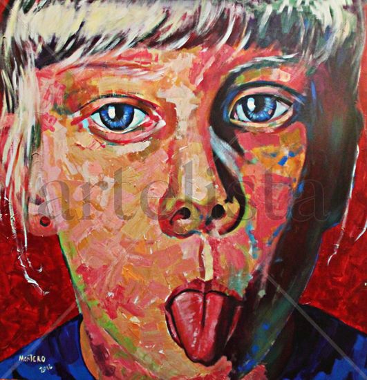 Serie Tongue Acrylic Canvas Portrait