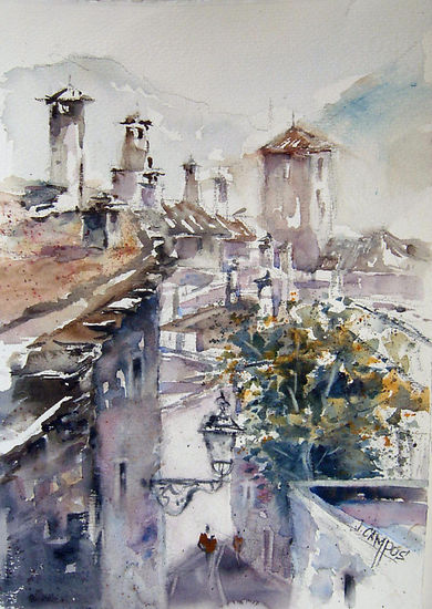 Capileira 2  (La Alpujarra) Watercolour Paper Landscaping