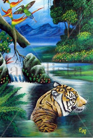 LA AMENAZA DE LA SELVA Oil Canvas Landscaping