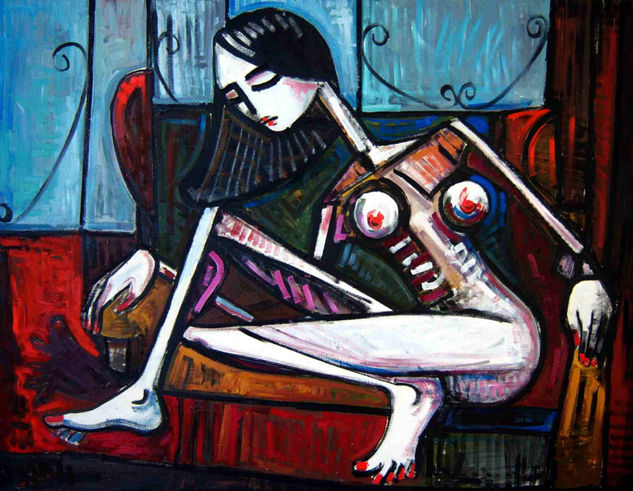 Modelo Durmiendo Oil Canvas Figure Painting