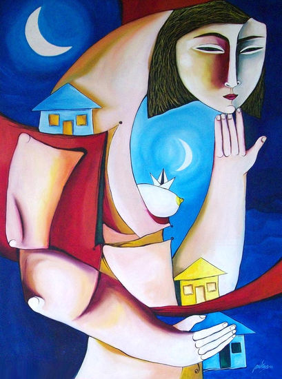 Entre dos aguas Oil Canvas Figure Painting