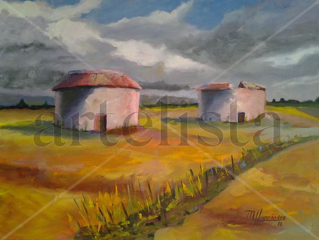 palomares en Tierra de Campos Mixed media Paper Landscaping