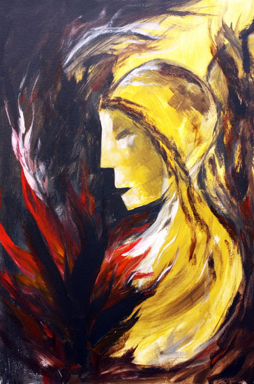 fire in heart Acrylic Canvas Figure Painting