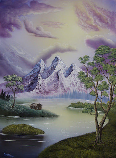 Nevado en el Lago Oil Canvas Landscaping