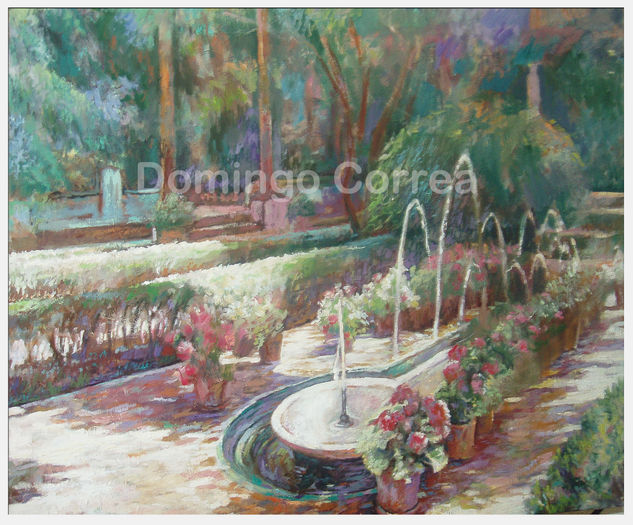 Jardines de la casa de Sorolla, Madrid. Oil Canvas Landscaping