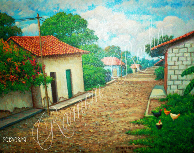 Calles de Niquinomo Óleo Lienzo Paisaje