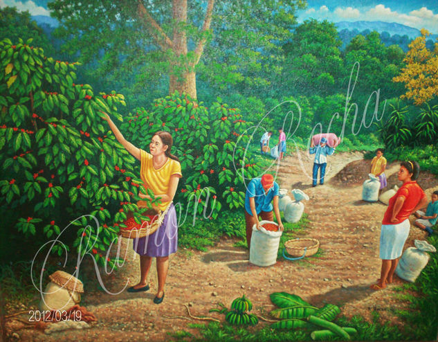 coffee cutters Oil Canvas Landscaping