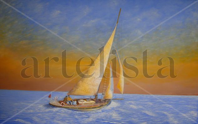 Atardecer Acrylic Canvas Marine Painting