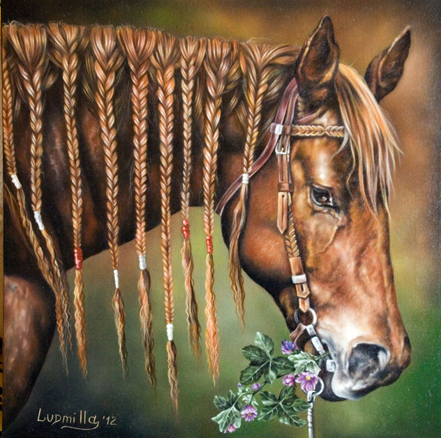 cavallo con treccine