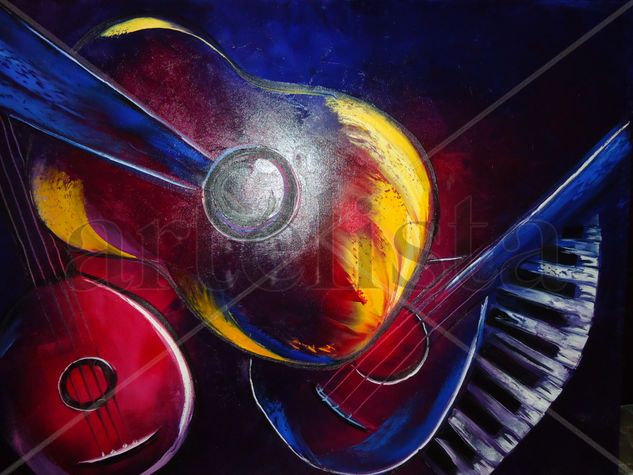 guitarras Oil Canvas Still Life Paintings