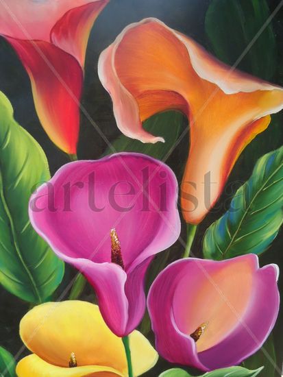 Calas Oil Canvas Floral Painting