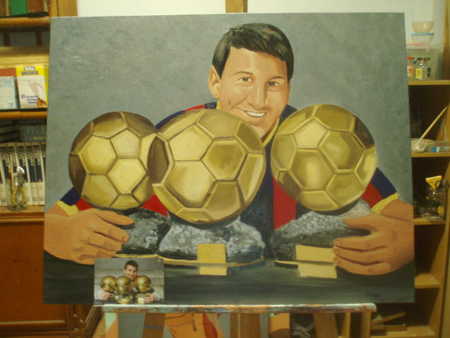 Lionel Messi Oil Canvas Portrait