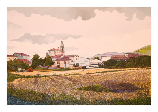 Pueblo alaves Acrylic Canvas Landscaping