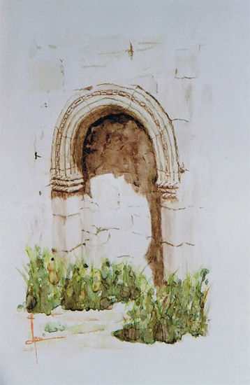 Puerta románica Watercolour Paper Others