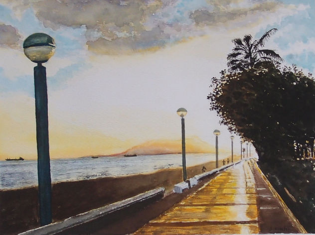 puesta de sol en la cala