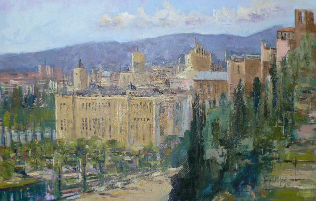 AYUNTAMIENTO MALAGA Óleo Tabla Paisaje