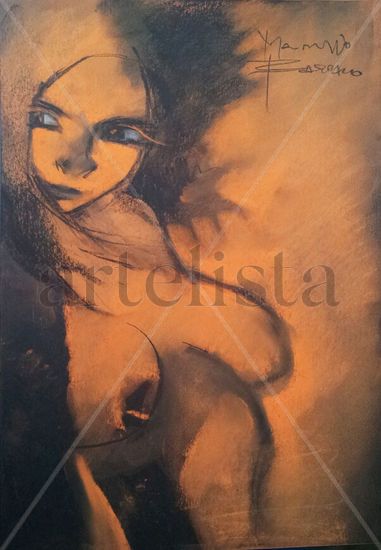 madonna de la vida Pastel Paper Figure Painting