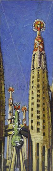 Sagrada Familia vista parcial Acrylic Panel Landscaping