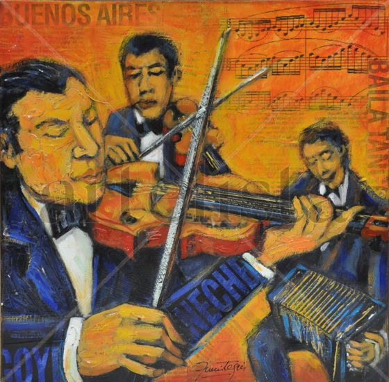 De la serie Tango:"Violines y bandoneón" Acrílico Tela Otros