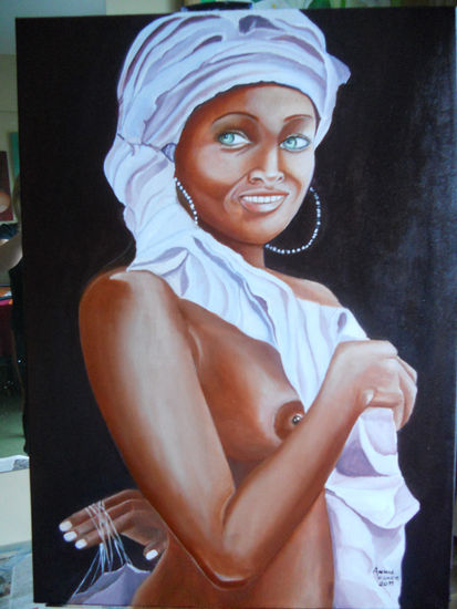 negra Oil Canvas Figure Painting