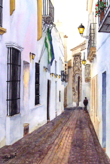 Arcos de la Frontera (Cadiz) 3 Acuarela Papel Paisaje