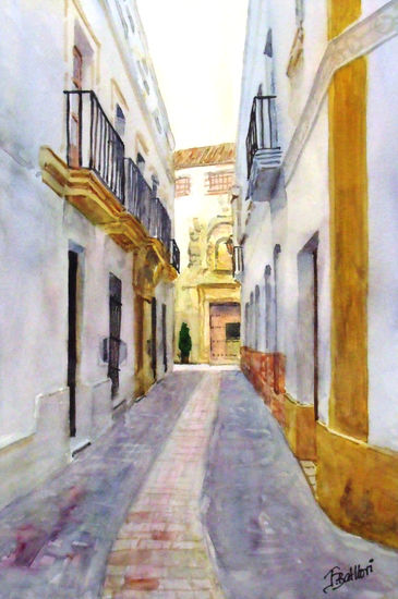 Arcos de la Frontera (Cadiz) 4 Acuarela Papel Paisaje