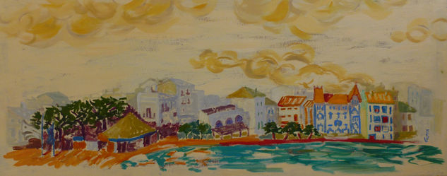 La casa azul Oil Canvas Marine Painting