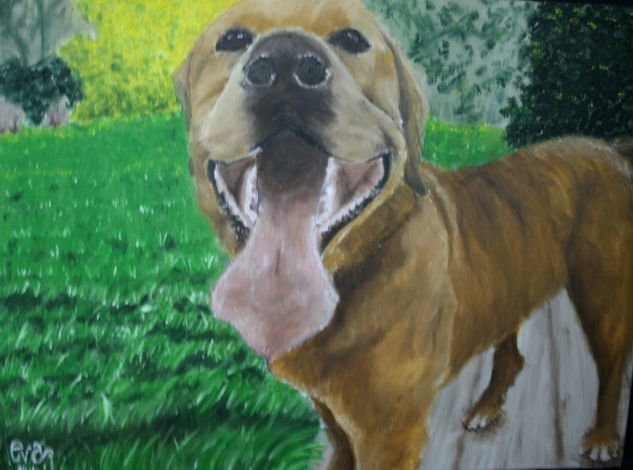 A dog called Munky Oil Canvas Animals