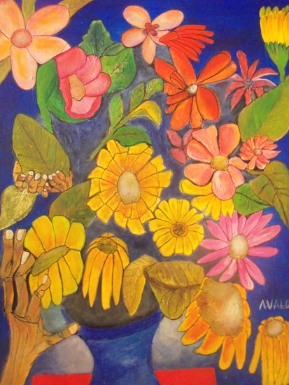 coleccion ofrenda Acrylic Canvas Floral Painting