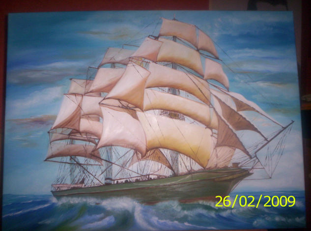 fragata 1 Oil Canvas Marine Painting