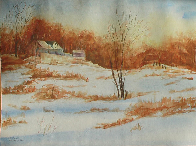 Atardecer nevado Watercolour Paper Landscaping