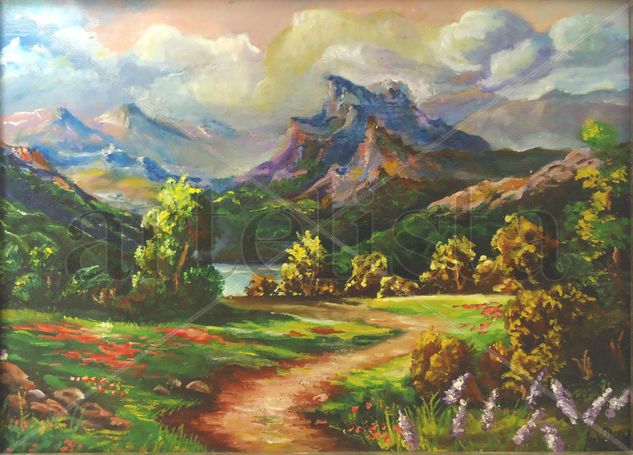 Paisaje de montaña Oil Canvas Landscaping