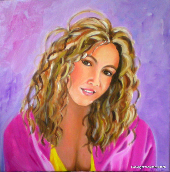 Shakira Oil Canvas Portrait