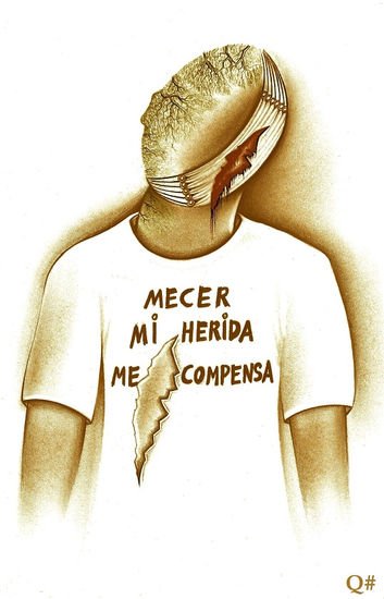 * "...MECER MI HERIDA ME DESCOMPENSA ?..." Lápiz
