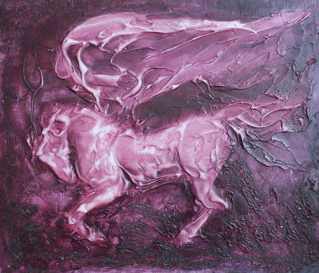 PEGASO EN INDIGO Media Mixta Tabla Animales