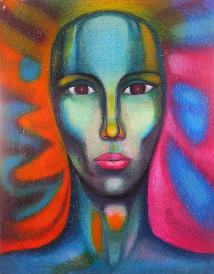 Dama de agua Pastel Card Portrait