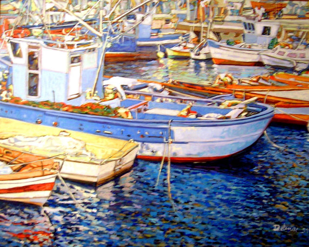 Barcas Óleo Lienzo Marina