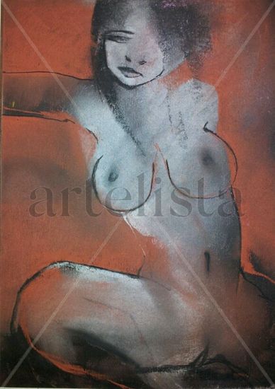 mi cuerpo Pastel Paper Figure Painting