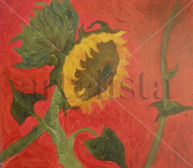 girasol en rojo