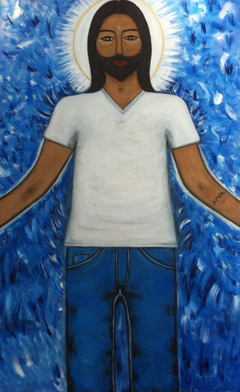 JESUS ENTRE NOSOTROS Acrylic Canvas Portrait