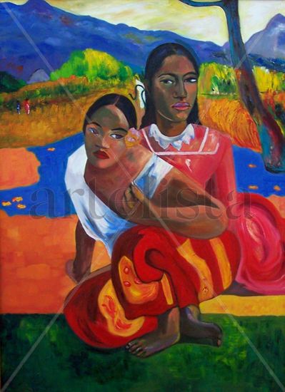 Homenaje a Gauguin Óleo Lienzo Figura