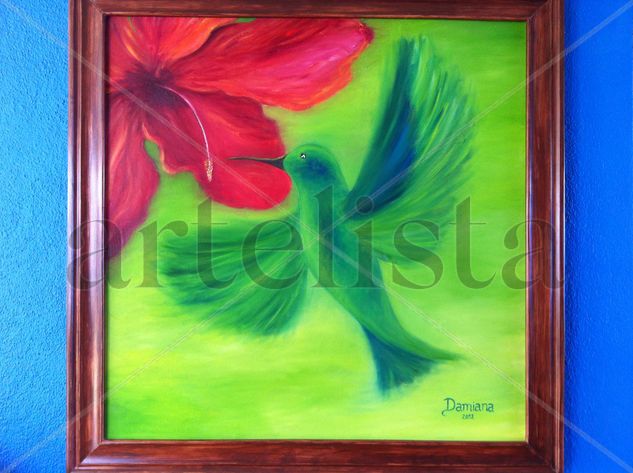 El vuelo del ave Oil Canvas Landscaping