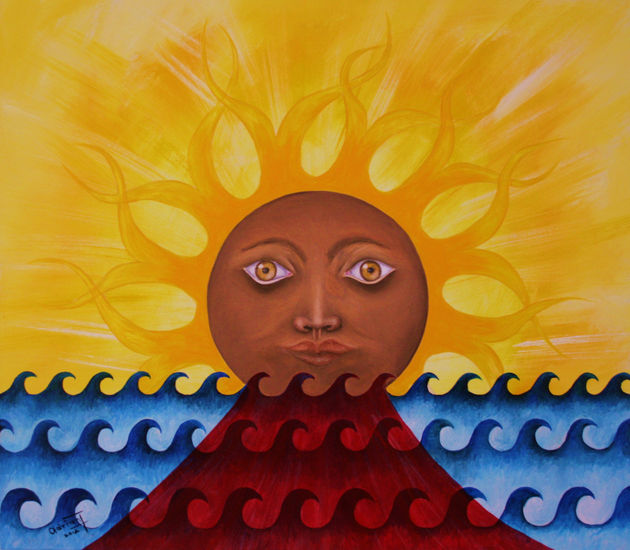 PUESTA DE SOL EN CHAPALA Acrylic Canvas Marine Painting