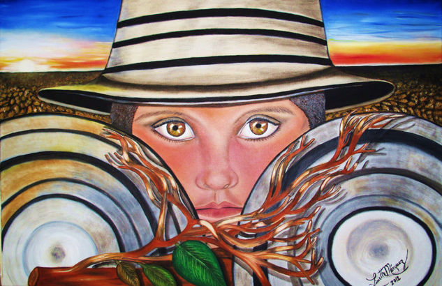 Conciencia por el medio ambiente-PROHIBIDA LA REPRODUCCIÓN Oil Canvas Portrait